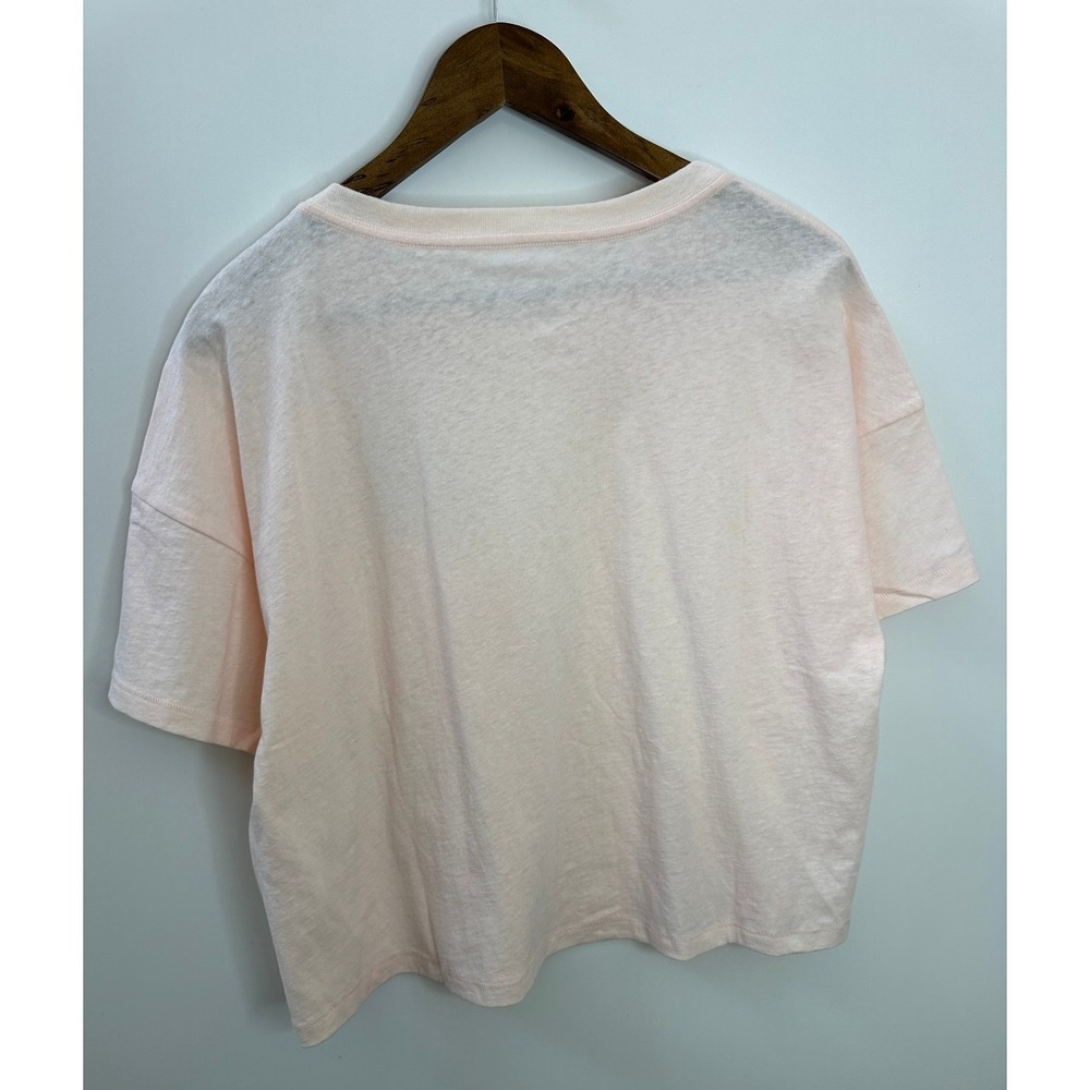 New Everlane Box Cut Crop Top Pocket Tee Pink Elevated Basic Large Minimalist - Picture 9 of 11